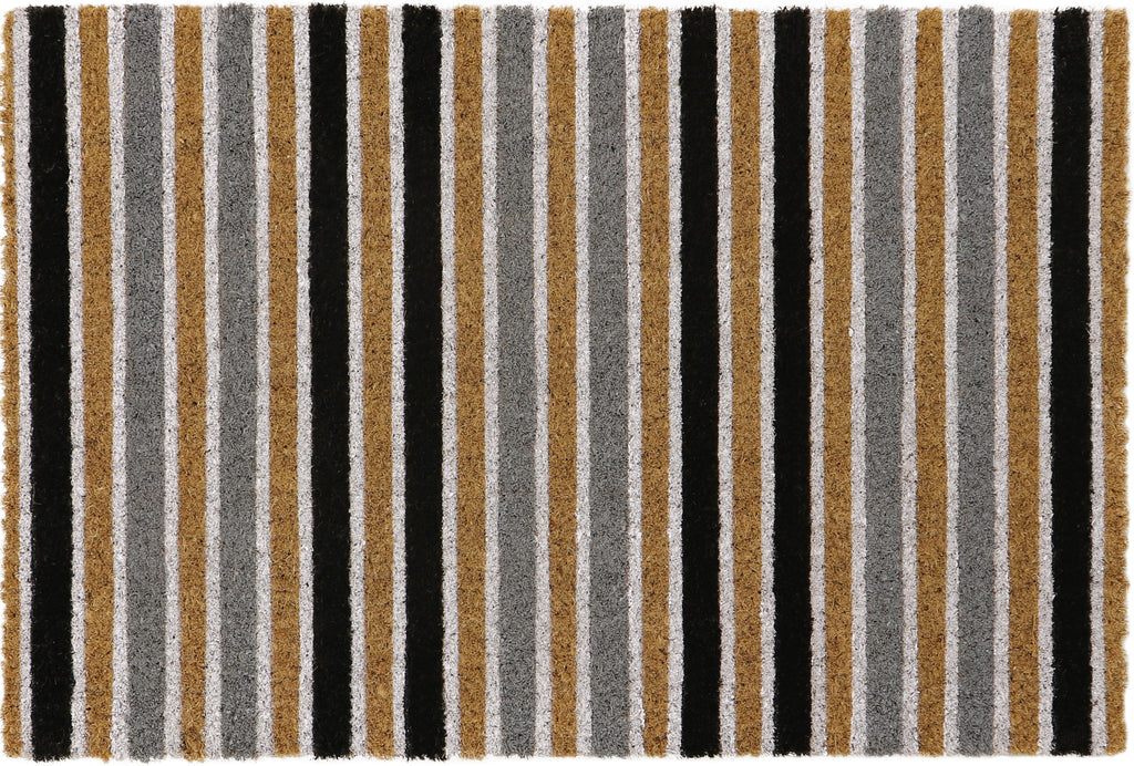 Grey Stripe Coir 40x60cm - DoormatsOnline