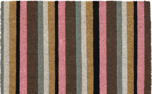 Pink Stripe Coir 40x60cm - DoormatsOnline