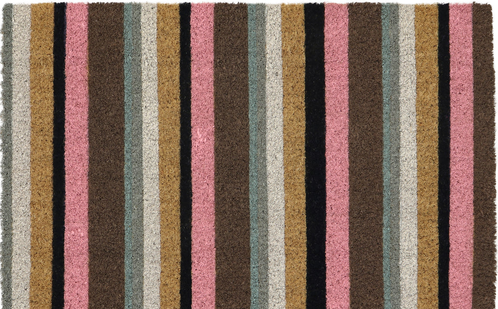 Pink Stripe Coir 40x60cm - DoormatsOnline