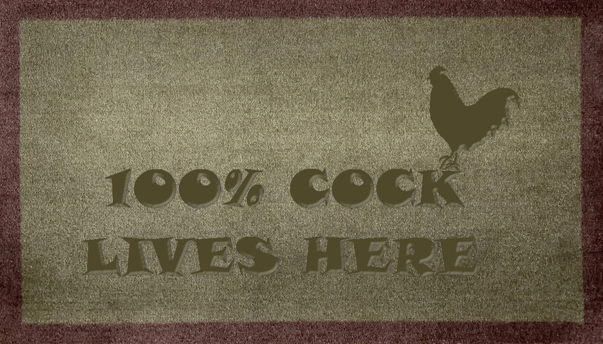 Artisan 100% Cock Lives Here - DoormatsOnline